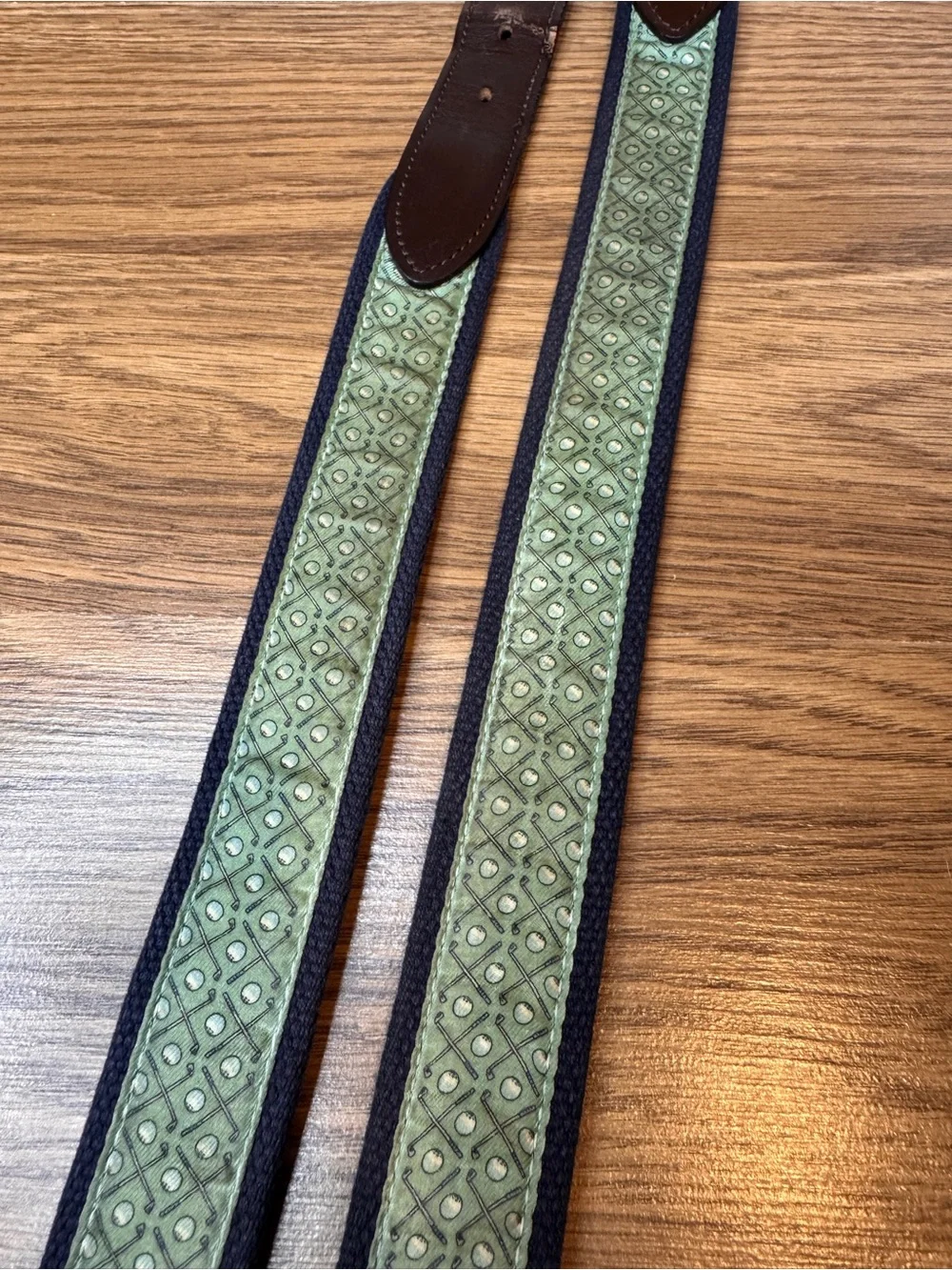 Vineyard Vines Green and Blue Golf Club and Golf Ball Mens Belt 40
